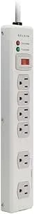 Belkin 6-Outlet Metal Power Strip Surge Protector, 6ft, Beige