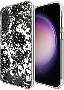 Kate Spade New York Samsung Galaxy s23 Fe 5g Case, Compatible With Wireless Charging - Multi Floral Black And White