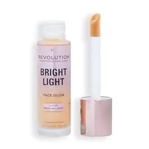 Revolution Beauty London, Bright Light Face Glow, Lightweight & Brightening Multi-Use Skin Tint, Illuminating And Natural Glow Finish, Lustre Medium Light, 0.77 Fl. Oz
