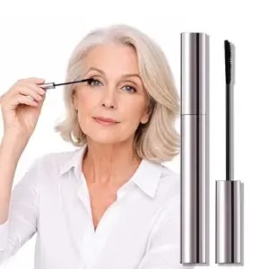 Erinde Tubing Mascara For Older Women 60 Plus, Lengthening & Volumizing For Thinning Lashes - Smudge-Proof, Flake-Free Black - Slim Micro-Brush For Hooded Eyes & Warm Water Removal