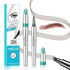 Microblading Eyebrow Pen 4 Fork Tip Tattoo Pencil, Long-Lasting Eye Brow Pencils For Women, Easy To Use Microblade Eyebrow Pencil Eyebrow Brush (Reddish Brown)