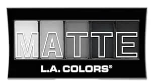 L.A. Colors 5 Color Matte Eyeshadow Palette, Black Lace cem475