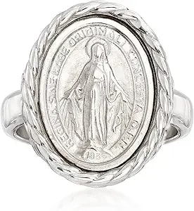 Ross-Simons Italian Sterling Silver Miraculous Medal Oval Ring