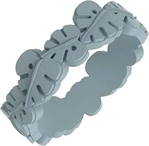 Enso Rings Nature Accent Silicone Wedding Ring - Ultra-Flexible, Breathable Silicone - Stackable & Giftable