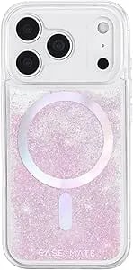 Case-Mate Soap Bubble Iphone 17 Pro Case [Compatible With Magsafe] - Liquid Glitter Phone Case With 12ft Drop Protection - Premium Magnetic Cover For Iphone 17 Pro - Iridescent Waterfall