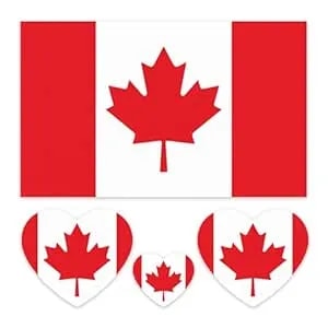 20 Sheets Canada Flag Temporary Tattoos Stickers World Cup Face Tattoo Decorations Canada Day Themed Party Favors Supplies Canadian Temporary Tattoos For Victoria Day Football Fan Support Event