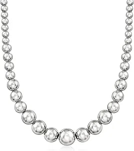 Ross-Simons Italian 6-14mm Sterling Silver Bead Graduated Necklace