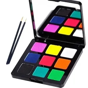 Bowitzki Water Activated Eyeliner Glow In The Dark, 9 Colors Uv Set,Face Body Paint Neon Eyeliner, Halloween, Christmas, Hydra Liner Makeup (Uv Color)