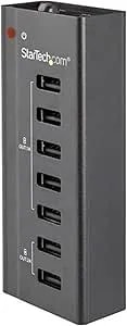 Startech.Com 7 Port Usb Charging Station With 5x 1a Ports And 2x 2a Ports - Standalone Usb Charging Strip For Multiple Devices (st7c51224)
