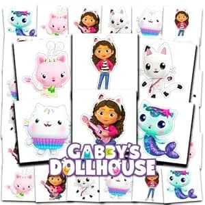 Gabby'S Dollhouse Tattoos Party Favors Bundle ~ 72 Perforated Individual 2" X 2" Gabby'S Dollhouse Temporary Tattoos For Kids Boys Girls (Gabby'S Dollhouse Party Supplies)