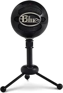 Blue Snowball USB Microphone With Two Versatile Pickup Patterns And Stylish, Retro Design For Recording, Streaming & Podcasting On PC & Mac – Gloss Black