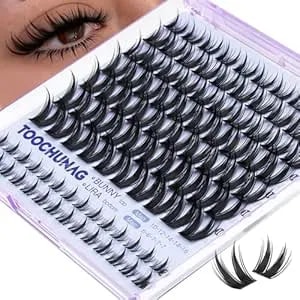Toochunag Bunny Lash Clusters 10-16mm Natural Manga Eyelash Clusters Fairy Cluster Lashes With 6-7mm Bottom Lashes Camera-Ready Cluster Eyelash Extensions With Clear Band