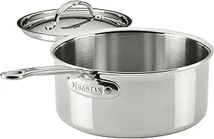 Hestan Probond Luxe 3-Quart Saucepan With Lid, Professional Clad Stainless Steel Procore Tri-Ply Clad Construction, Polished Exterior, Induction & Oven Safe