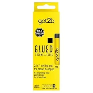 got2b Glued For Brows & Edges 2 In 1 Wand Eyebrow Gel, 72hr Hold, No White Residue Or Stickness, Vegan, Silicone Free, Alcohol Free, 16 Ml