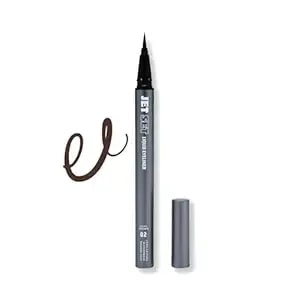 Jet Set Liquid Eyeliner Pen – Waterproof, Smudge-Proof, Quick-Dry Precision Brush Tip For Smooth Cat Eye & Winged Liner – Long-Lasting (True Black, 0.07 Oz/2 Ml （Pack Of 1）)
