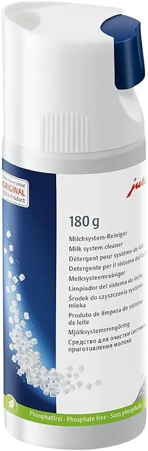Jura Milk System Cleaner Mini-Tabs W/Dispenser, White (180 G Bottle)