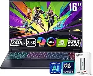 Acer Predator Helios Neo 16s Ai Gaming Laptop, 16 240hz 2.5k Oled, Intel Core Ultra 9 275hx, Nvidia Geforce Rtx 5060, Vr Ready, Copilot, Liquid Cooling, Black, Windows 11 Pro(16gb ddr5 Ram - 1tb Ssd)