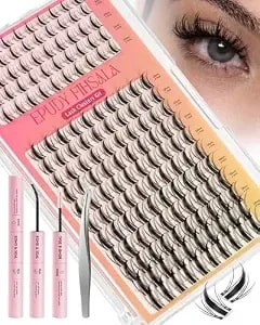 Manga Lash Clusters 8-18mm-Spike Eyelash Extension Fairy Lashes 160pcs-Spider Cluster Fluff Lashes Cluster Wispy Individual Lash Extensions With Bond Seal Tweezers Mink Volume Look Epudy Fihsala