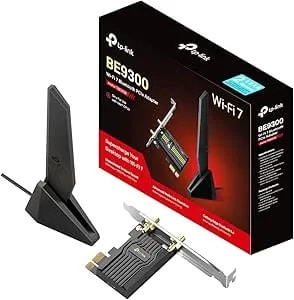 Tp-Link Wi-Fi 7 be9300 Pcie Wi-Fi Card (Archer tbe553e) - Tri-Band Network Card For Desktop Pc - Bluetooth 5.4 - Magnetic Antenna Base - Low-Profile Bracket - Windows 10/11, Not Compatible With Amd
