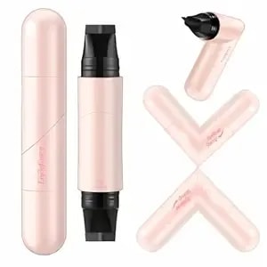 Eyeliner Stamp Upgraded Foldable Waterproof Eyeliners Tool For Perfect Wings Smudge Proof Eyeliners Pen For Beginners（Black+Brown）