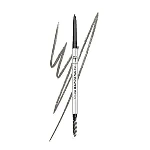It Cosmetics Brow Power Micro, Universal Taupe - Universal Eyebrow Pencil - Mimics The Look Of Real Hair - Budge-Proof Formula - Built-In Spoolie - 0.017 Oz