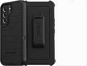 Otterbox Defender Series Case For Samsung Galaxy s22 (Only) - With Screen Protector - Holster Clip Included - Microbial Defense Protection - Non-Retail Packaging - Black