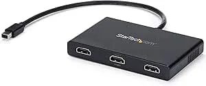 Startech.Com 3-Port Multi Monitor Adapter - Mini Displayport To Hdmi Mst Hub - Triple 1080p/Dual 4k 30hz - Video Splitter For Extended Desktop Mode On Windows Only - Mdp 1.2 To 3x Hdmi (mstmdp123hd)