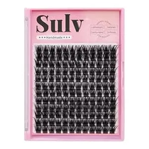 Sulv Lash s01# Color Black D Curl 144pcs 8mm,10mm,12mm,14mm,16mm,18mm,20mm To Choose Lashes Clusters Eyelashes Extensions Lash Clusters Diy Eyelash Extensions Individual Lashes Cluster Wispy (Ws-12mm)