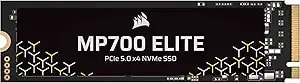 Corsair mp700 Elite 2tb Pcie 5.0 x4 Nvme M.2 Ssd – Up To 10,000mb/Sec – High-Density 3d Tlc Nand – M.2 2280 - Directstorage Compatible – Black
