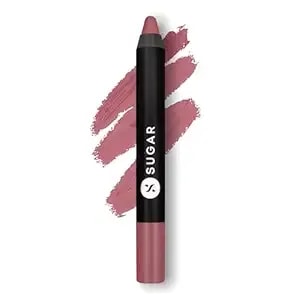 Sugar Cosmetics Matte As Hell Crayon Lipsticks For Women Lasts Up To 8+ Hours Lip Crayon With Sharpener 2.8 G (Pack Of 1) 18 Rosalind