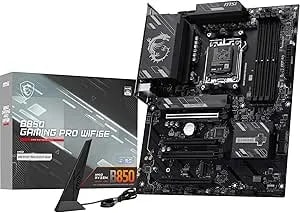 MSI B850 Gaming PRO WIFI6E Motherboard, ATX - Supports AMD Ryzen 9000/8000 / 7000 Processors, AM5 - DDR5 Memory Boost 8200+ MT/S (OC), Pcie 4.0 x16, M.2 Gen5, Wi-Fi 6E, 2.5G LAN