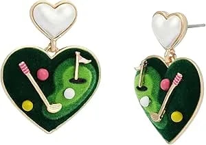 Betsey Johnson Jewelry Women'S Golf Heart Drop Earrings