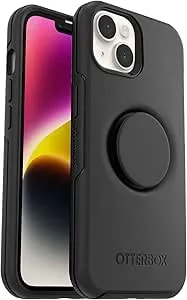 Otterbox Iphone 14 Plus Otter + Pop Symmetry Series Case - Black, Integrated Popsockets Popgrip, Slim, Pocket-Friendly, Raised Edges Protect Camera & Screen