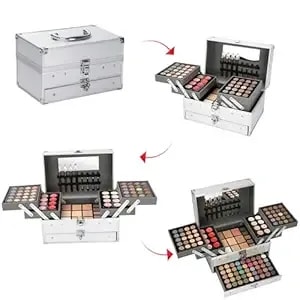 Phantomsky Professional 132 Colors All-In-One Makeup Palette Cosmetic Contouring Kit Combination With Eyeshadow, Cream Concealer, Eyebrow Powder, Lip Gloss Blusher And Pressed Powder