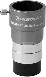 Celestron 93326 Omni Barlow Lens, Silver, 2 X 1.25 Inch