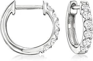 Ross-Simons 0.33 Ct. T.W. Lab-Grown Diamond Hoop Earrings In Sterling Silver