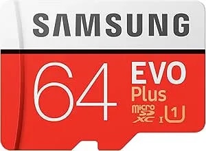 Samsung Evo Plus 64gb Microsdxc Uhs-I u3 100mb/S Full Hd & 4k Uhd Memory Card With Adapter (Mb-mc64ha)