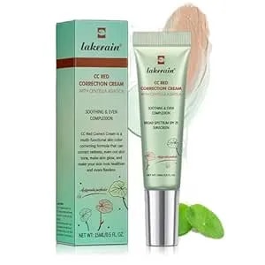 Cc Cream Red Corrector With Centella,Redness Corrector For Face Blemishes,Red Skin,Acne Marks,Medium Coverage Color Correcting Cc Cream,Lightweight And Spf Protection.(1pack)
