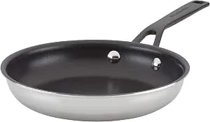 Kitchenaid 5-Ply Clad Polished Stainless Steel Nonstick Fry Pan/Skillet, 8.25 Inch
