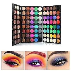Veronni 120 Vivid Colors Mini Eyeshadow Palette Matte And Shimmer - Professional 3 Layers Bright And Warm Colorful Eye Shadow Palette Makeup Set (120 Colors)