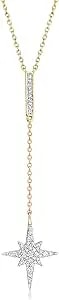 Ross-Simons 0.30 Ct. T.W. Diamond North Star Y-Necklace In 18kt Gold Over Sterling