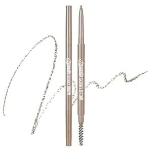 Peripera Speedy Skinny Brow (08 Taupe Beige), 1.5mm Precise Eyebrow Pencil, Dual-Sided Fine Tip Shades, Define Fills Brow Make Up, K Beauty, Korean Make-Up
