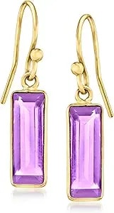 Ross-Simons 3.60 Ct. T.W. Amethyst Drop Earrings In 18kt Gold Over Sterling