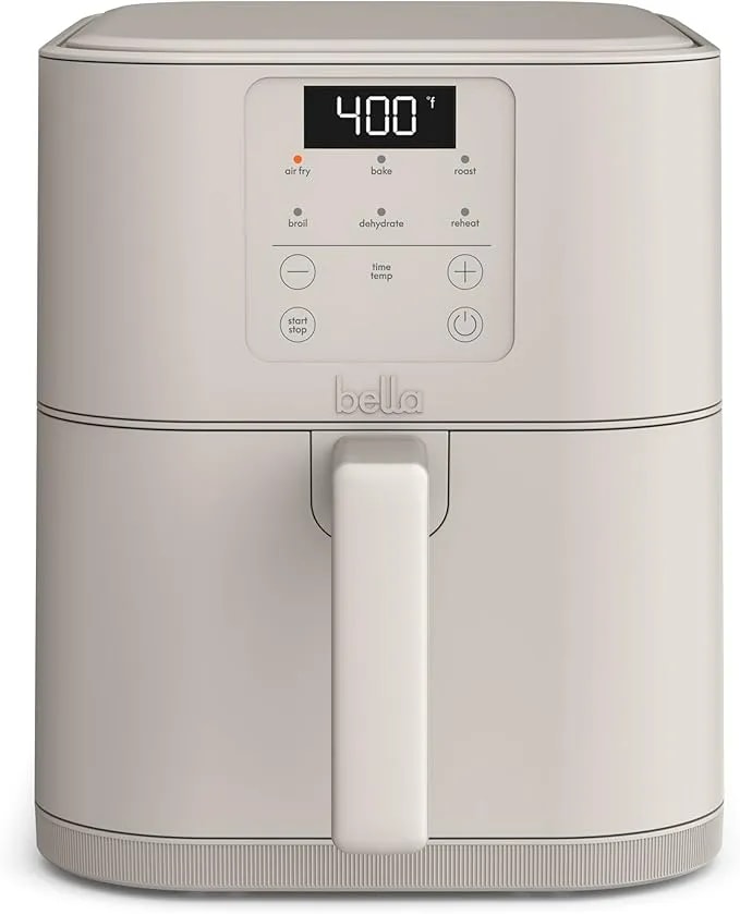 Bella Fits-Anywhere™ 6qt Slim Air Fryer, Non-Toxic Coating, Oatmilk