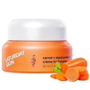 Saturday Skin Face Moisturizing Cream With Carrot, Niacinamide, Ceramides & Centella Asiatica, Peptide, Paraben-Free, Sulfates-Free, Fragrance-Free, Anti Wrinkle Facial Cream(1.61 Ounce)