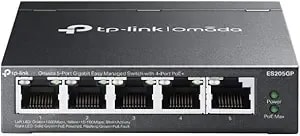 Tp-Link Omada 5 Port Gigabit Easy Managed, Poe Switch, 65w Budget, Poe+ Compliant, Up To 250m Poe Distance, Auto Recovery, Vlan, Auto Loop Prevention, Fanless, Managed By Omada(es205gp)