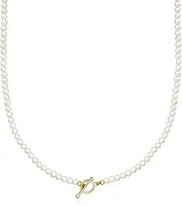 Ross-Simons 3.5-4mm Cultured Pearl Charm-Compatible Toggle Necklace In 18kt Gold Over Sterling