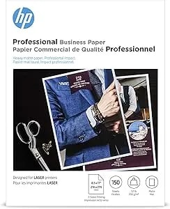 Hp Professional Business Paper, Matte, 8.5x11 In, 52 Lb, 150 Sheets, Works With Laser Printers (4wn05a)