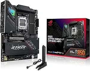 Asus Rog Strix b850-F Gaming Wifi Amd am5 b850-F Atx Motherboard 16+2+2 Power Stages, Ai Pc, ddr5 Aemp, Wifi 7, 4x M.2, Pcie® 5.0, Total Support Of 19 Usb, 20gbps Type-C®, Ai Networking Ii, Aura Sync