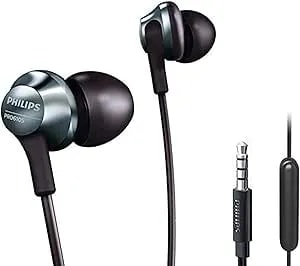 Philips Pro Wired Earbuds With Microphone, Hi-Res Audio In-Ear Headphones With 3.5mm Jack, Comfortable And Durable Build Earphones, Perfect For Music, Calls, And Daily Use, 3 Extra Eartips Included